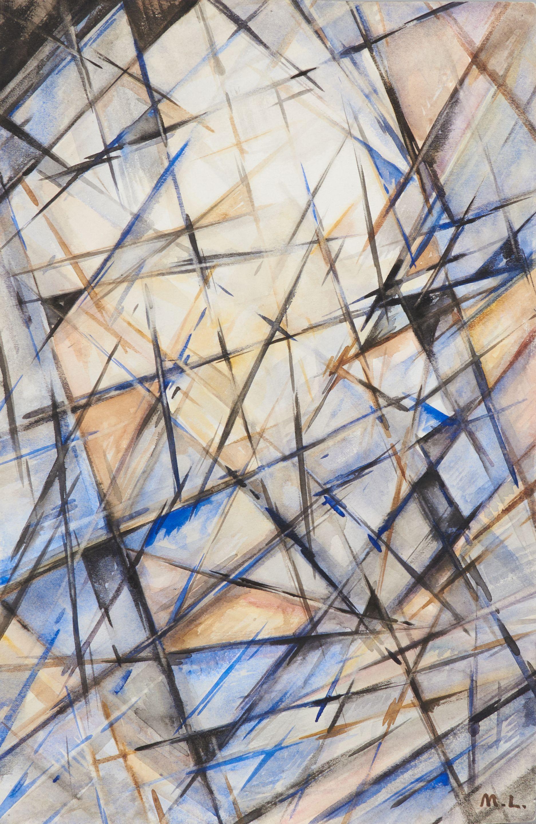 Mikhail Fedorovich Larionov - Untitled (Rayist Composition) 14 1/2 x 9 1/2 in. (36.8 x 24.1 cm) unframed