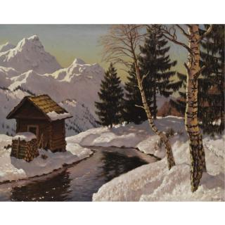 Mikhail Markianovich Germachev - Winter Landscape