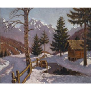 Mikhail Markianovich Germachev - Winter Landscape