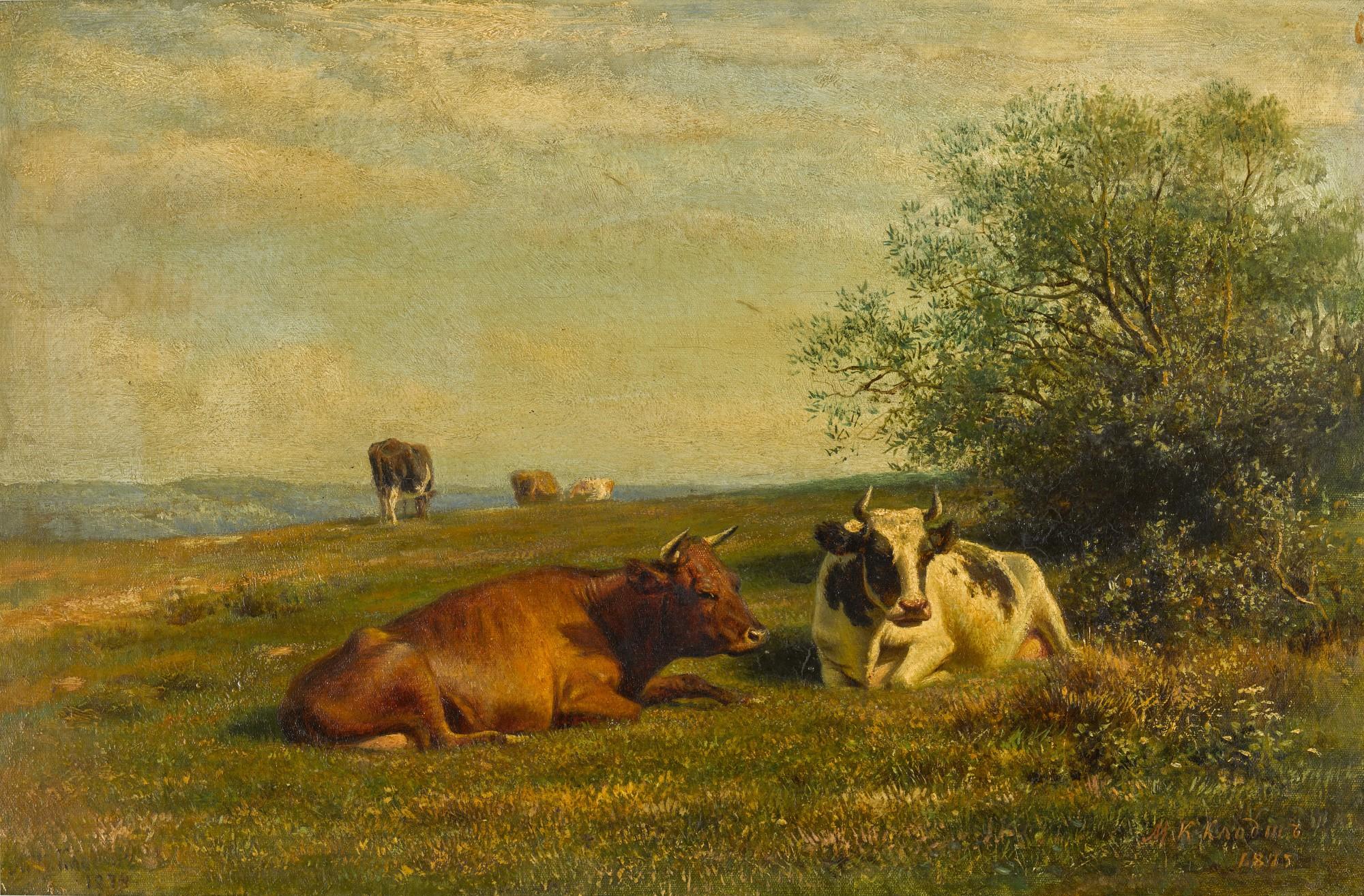 Mikhail Petrovich Klodt - Cows in the Pasture