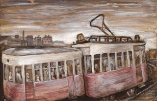 Mikhail Roginsky - \'Tramway. Suburbs\' 48 x 73.5cm (18 7/8in x 29in).