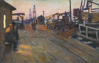 Mikhail Sergeevich Kazansky - Evening At The Oil Refinery