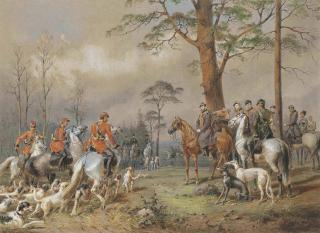 Mikhail Zichy - The hunting party of Emperor Alexander II