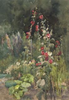 Mildred Anne Butler, R.W.S. - Hollyhocks