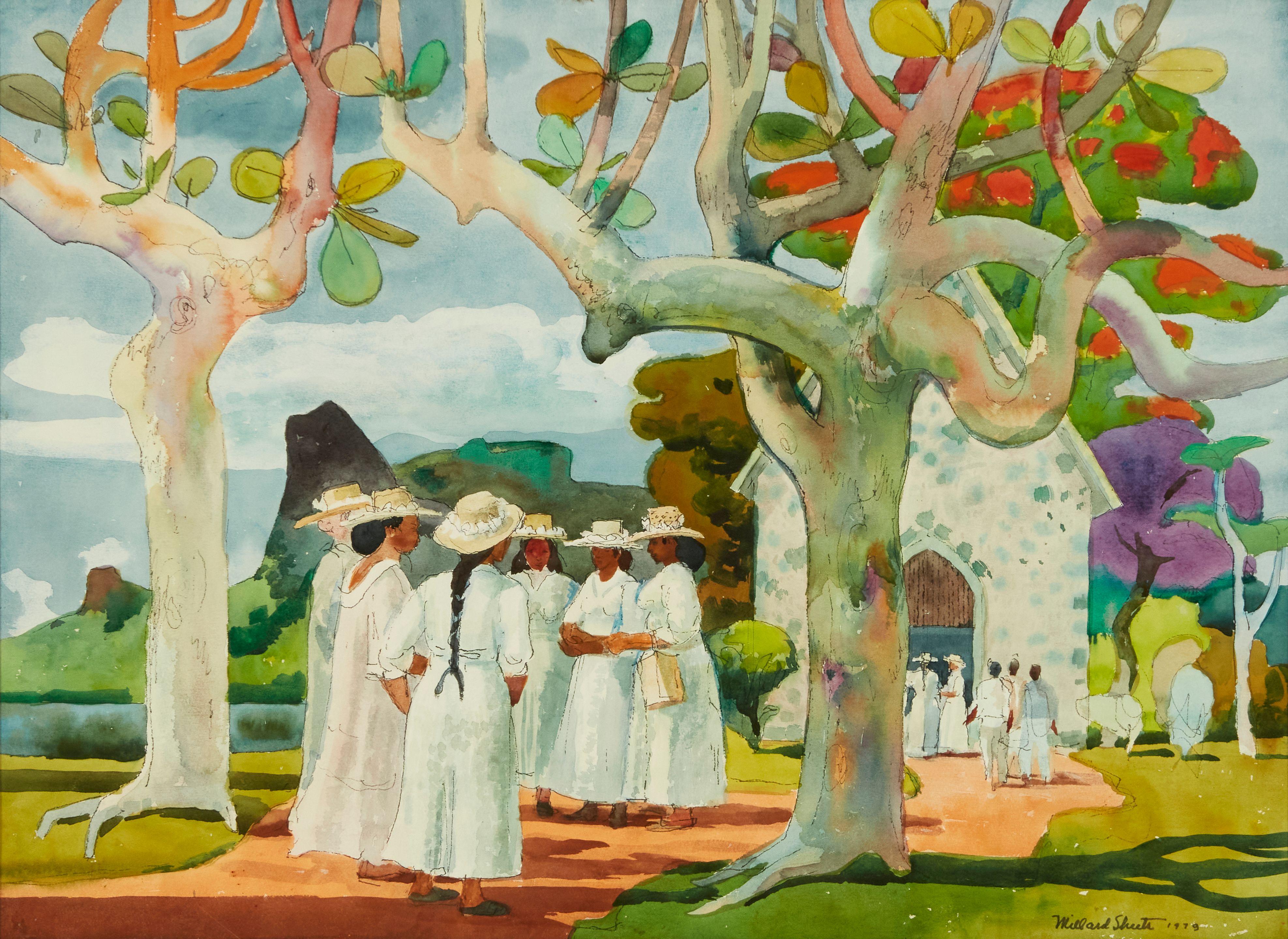 Millard Owen Sheets - Church Morning, Moorea