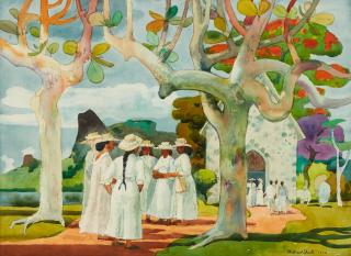 Millard Owen Sheets - Church Morning, Moorea