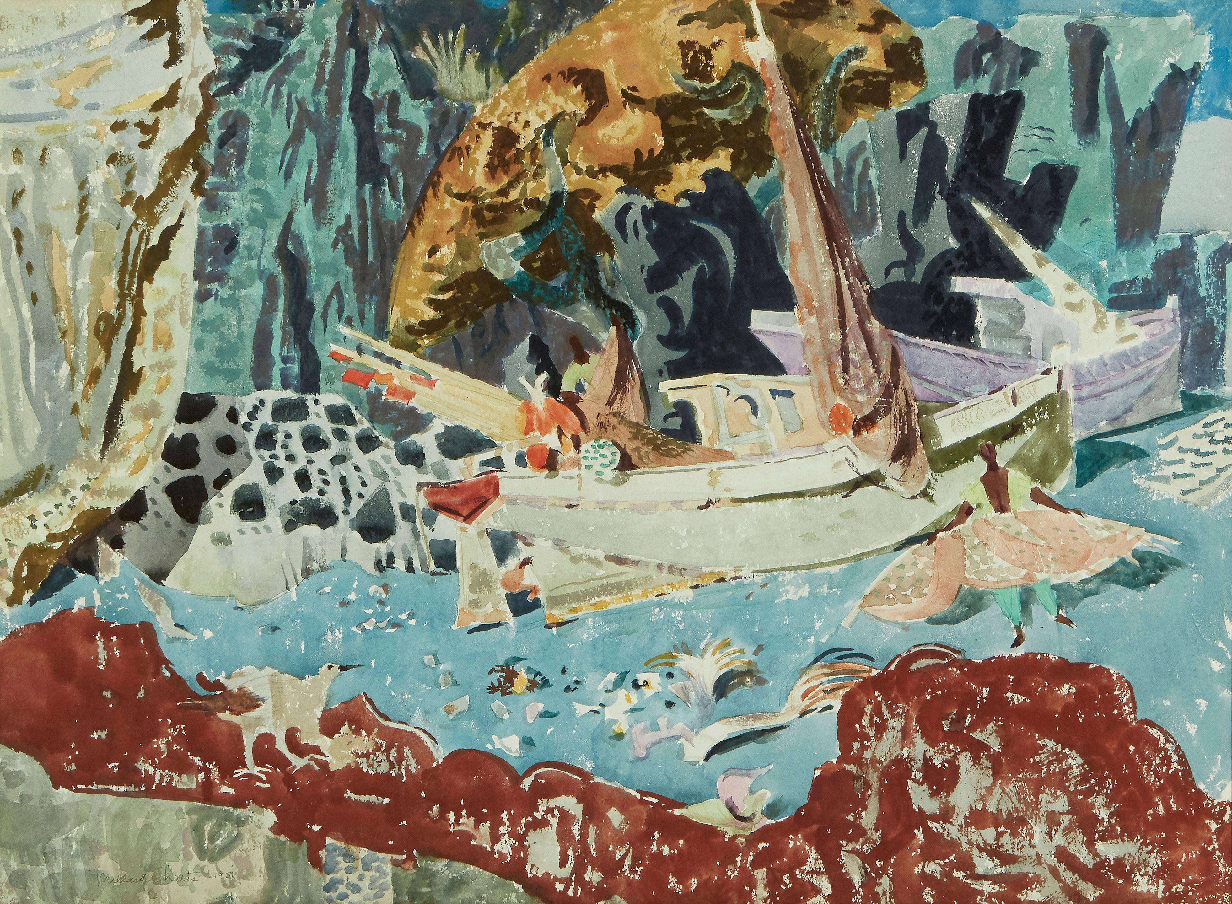 Millard Sheets - Hidden Cove - Island of Hawaiʻi