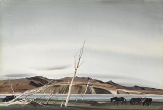 Millard Sheets - Mules And Mono Lake