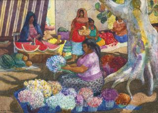 Millard Sheets - Oaxaca Market