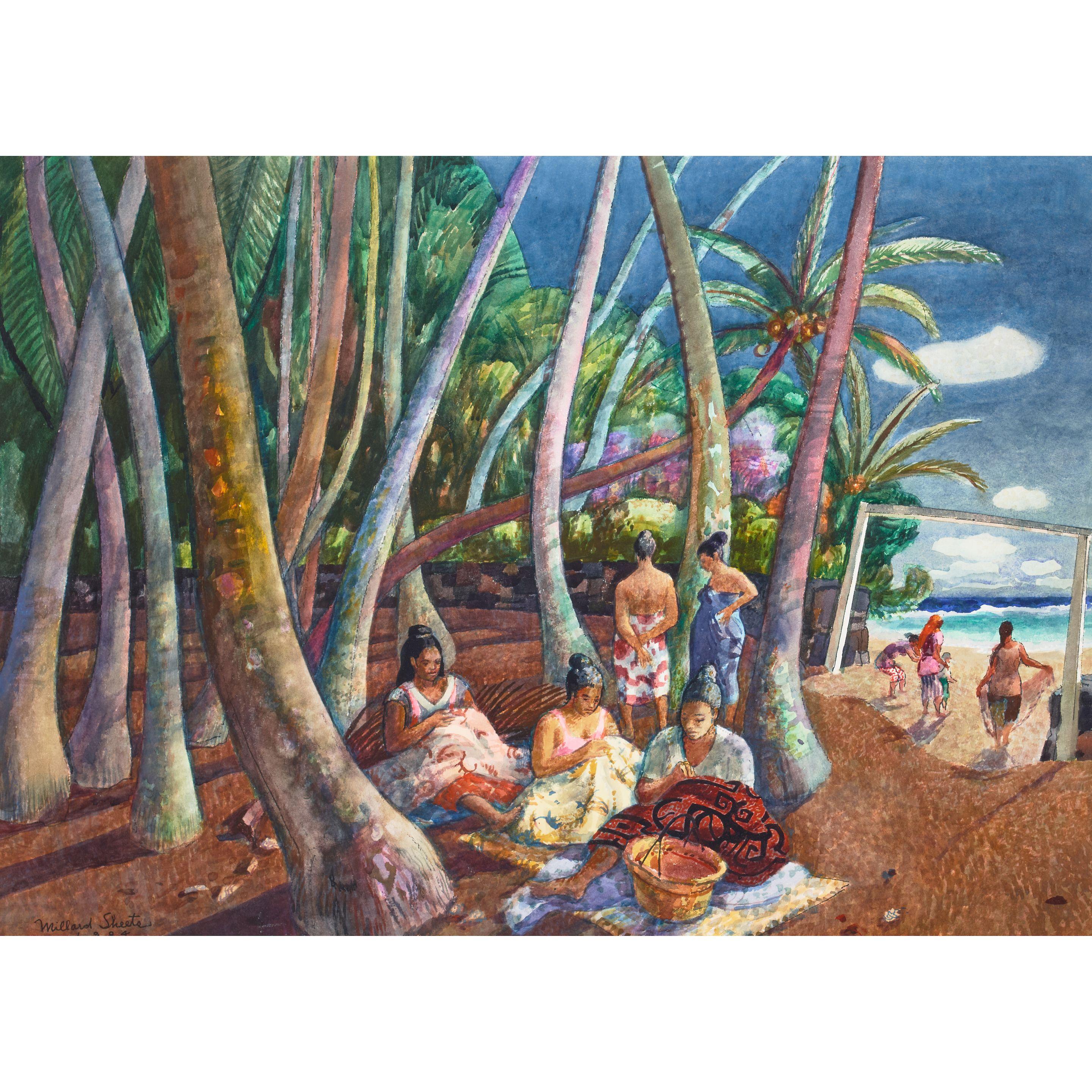 Millard Sheets - Quilt Making, Hawai\'i