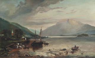 Millson Hunt - Fishing Boats On The Shores Of A Lake