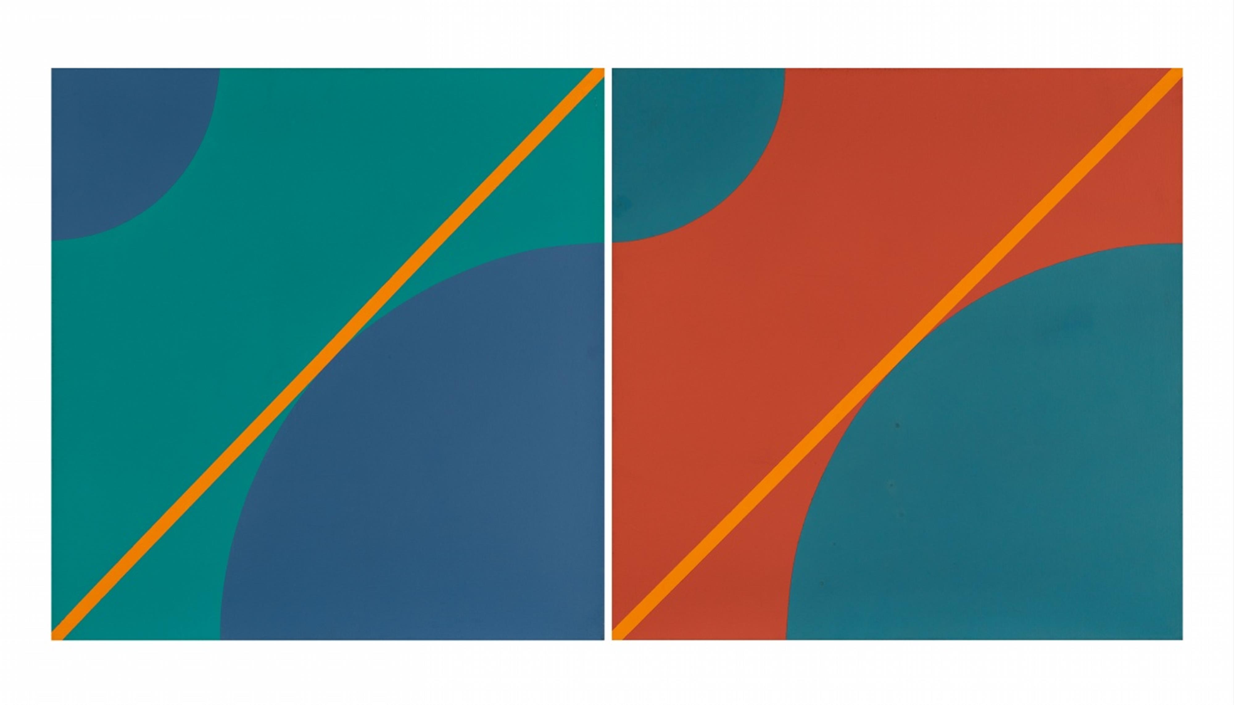 Milos Urbasek - Ohne Titel (Orangene Diagonale I-II)