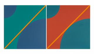 Milos Urbasek - Ohne Titel (Orangene Diagonale I-II)