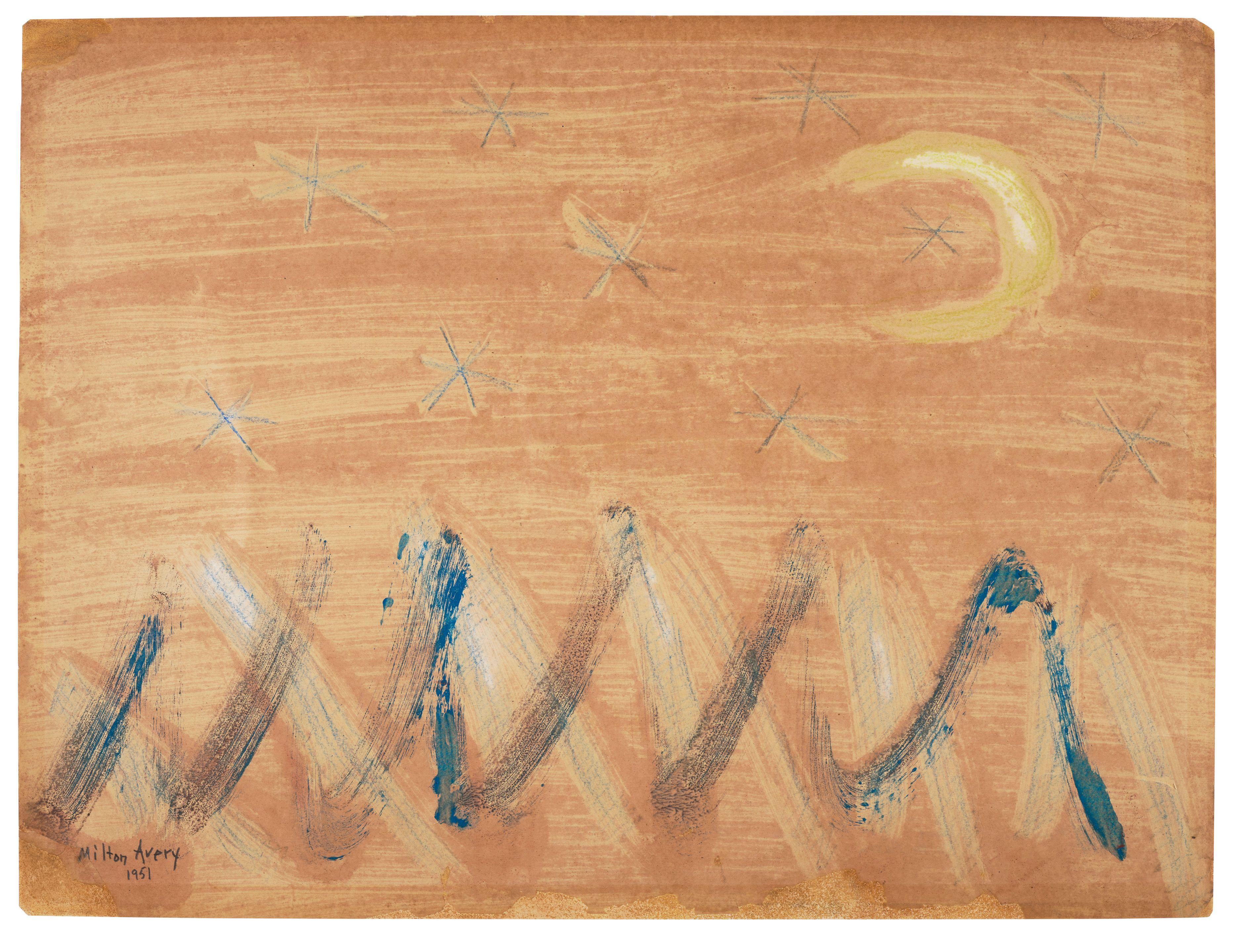 Milton Avery - Breaking Wave 16 5/8 x 22 in. (42.2 x 55.9 cm.)