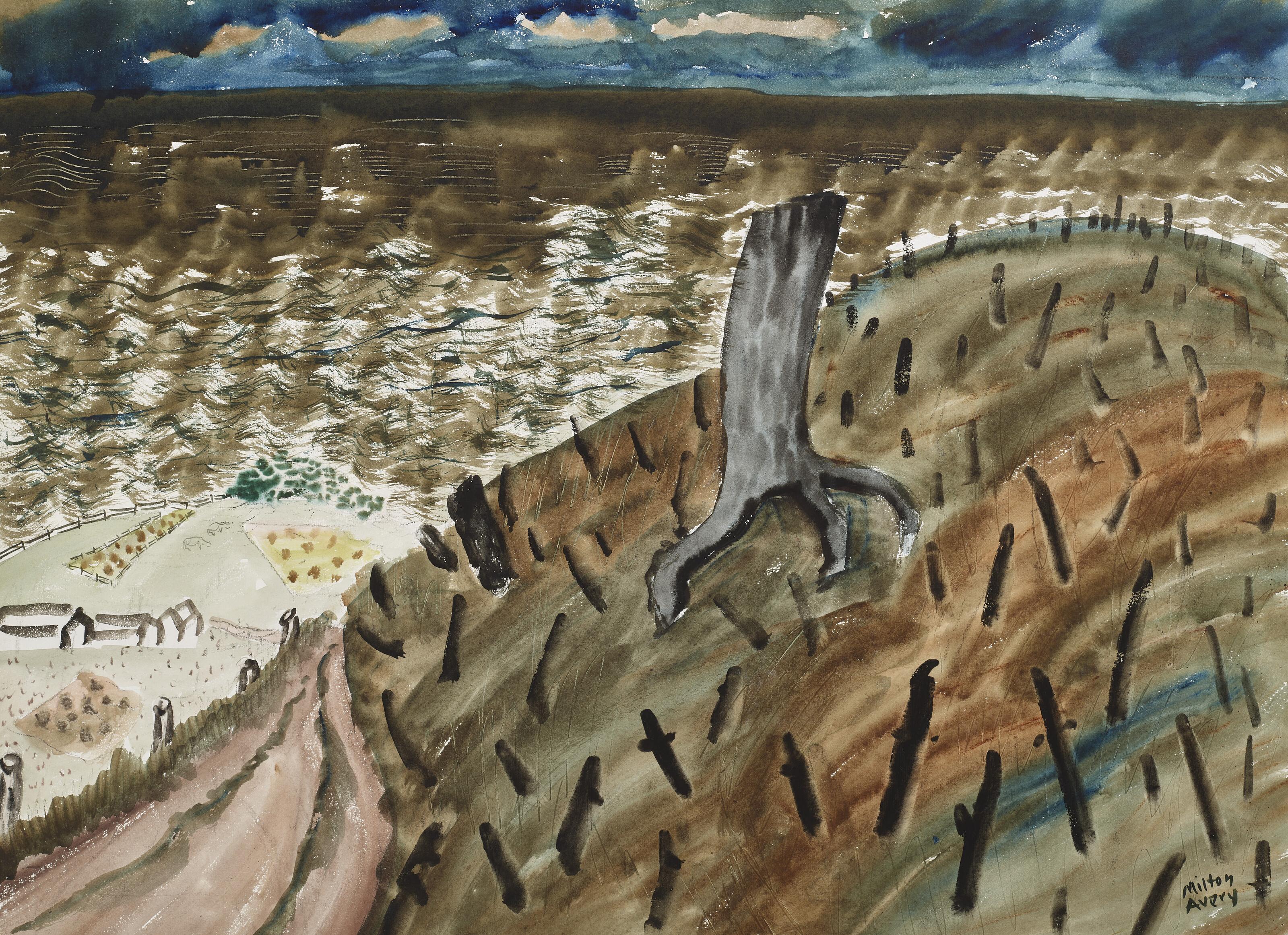 Milton Avery - Burned Hill by the Sea