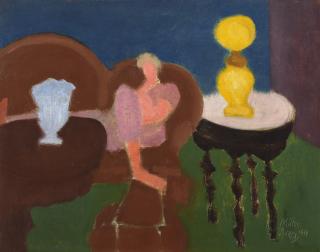 Milton Avery - Interior With Yellow Lamp