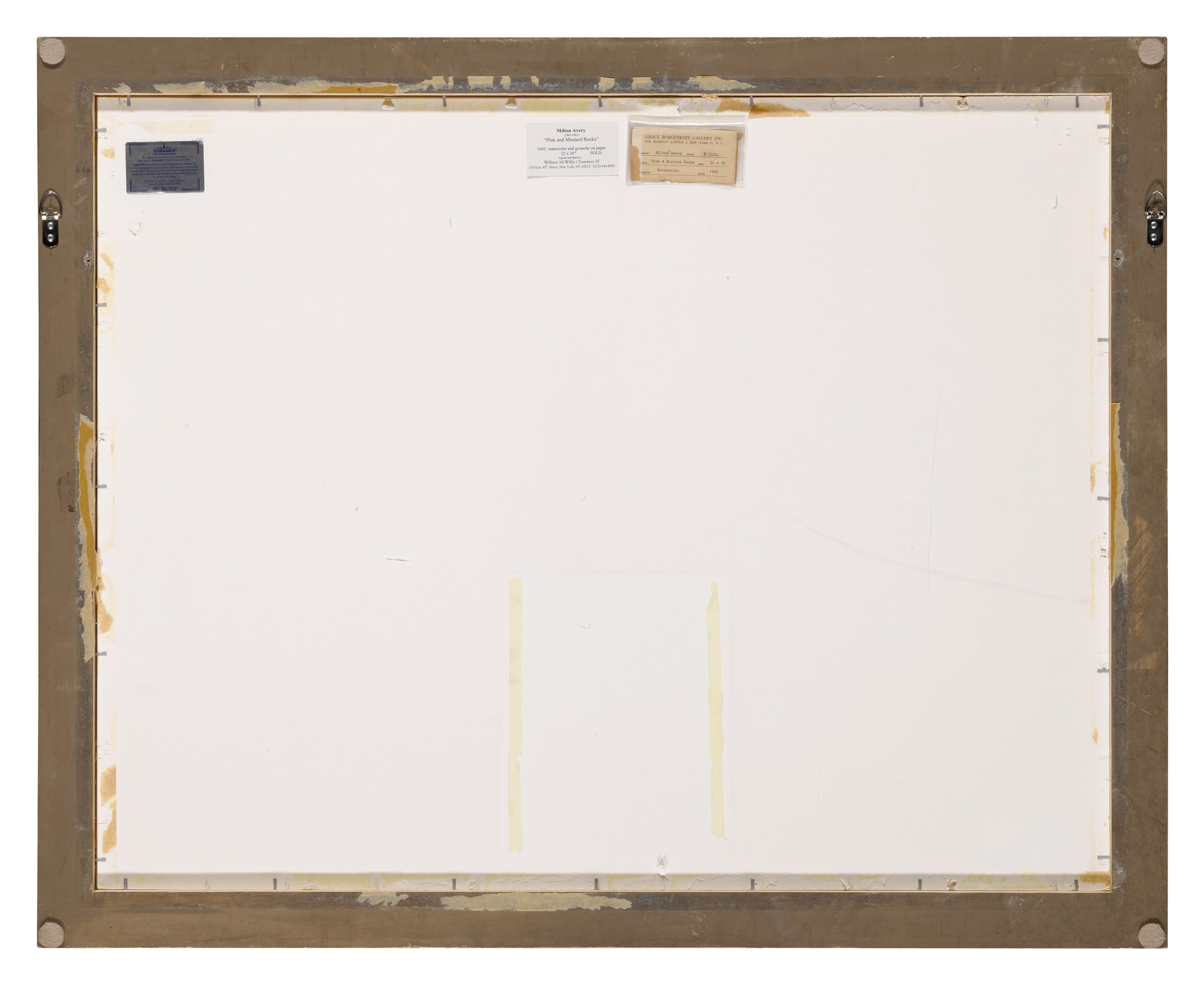 Milton Avery - Pink and Mustard Rocks