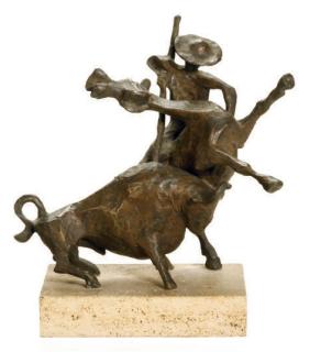 Milton Elting Hebald - A bullfighter killing a bull