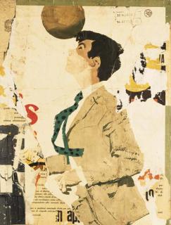 Mimmo Rotella - Passeggiando con il pallone