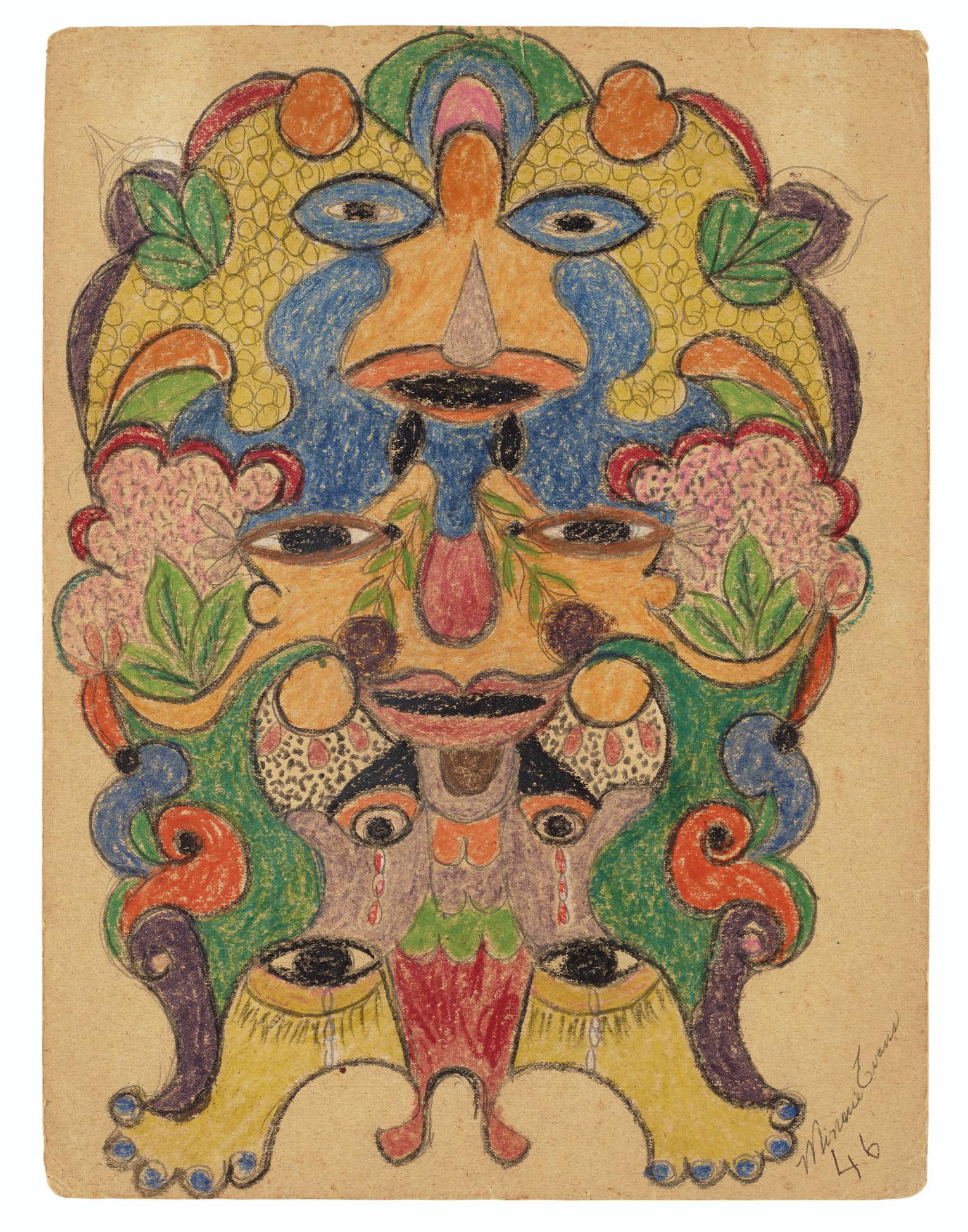 Minnie Evans - Untitled, 1946