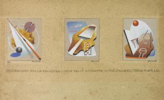 Mino Delle Site - Studio per affresco della Palestra nella Casa Dello Studente Università \