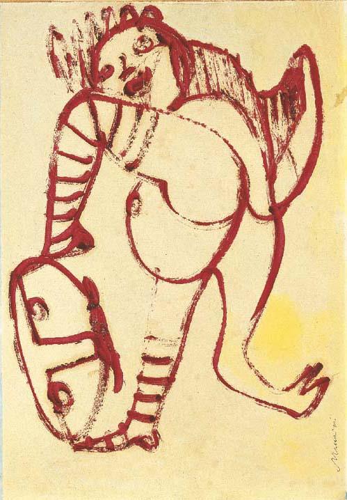 Mino Maccari - Nudo con testa d\'uomo