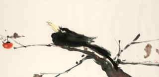 Minol Araki - Bird On A Persimmon Branch