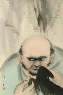 Minol Araki - Priest Mending His Clothes In The Sun