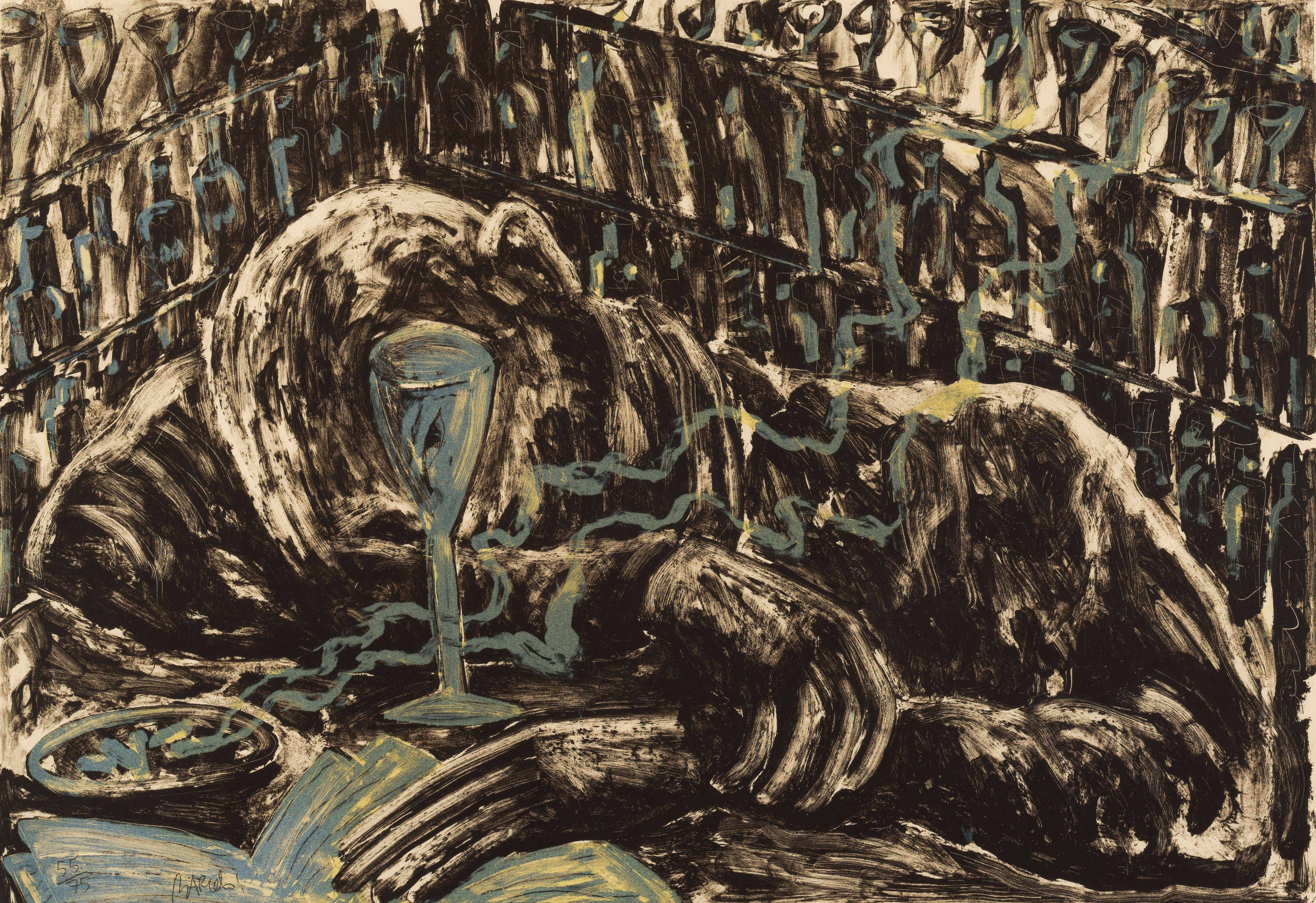 Miquel Barceló - Jeune homme ivre dans un bar, 1983