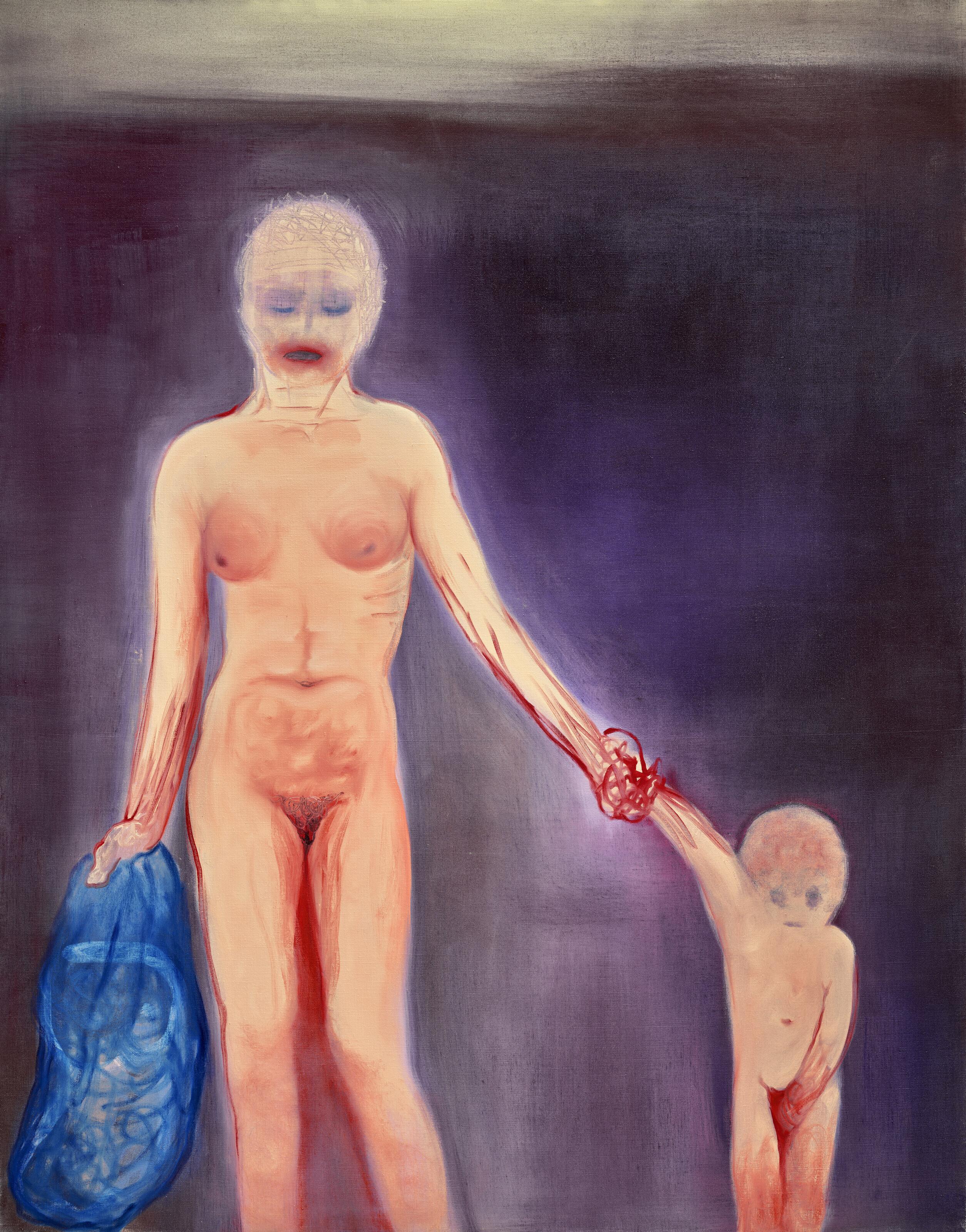 Miriam Cahn - FLUCHT (mit geschwister fluchten), 2010 + 26.02.2020 (ESCAPE (fleeing with siblings), 2010 + 26.02.2020)