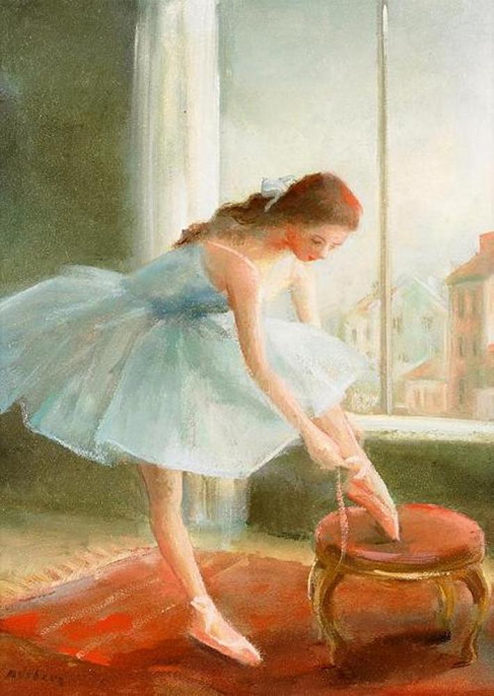 Miroslwa Vrbova-Stefkova - Balletttänzerin in blauem Tutu
