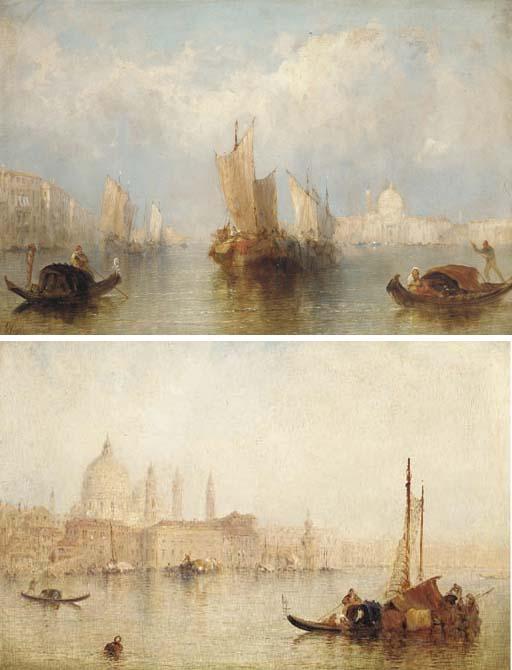 Miss J. Vivian - Vessels before Santa Maria della Salute, Venice; and Vessels on the Lagoon, Venice