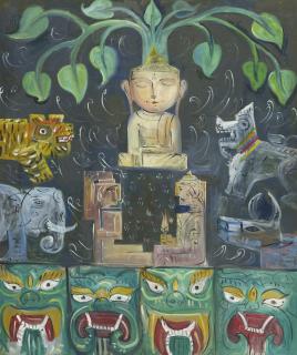 Moat Thone - Buddha And Bodhi Tree 1