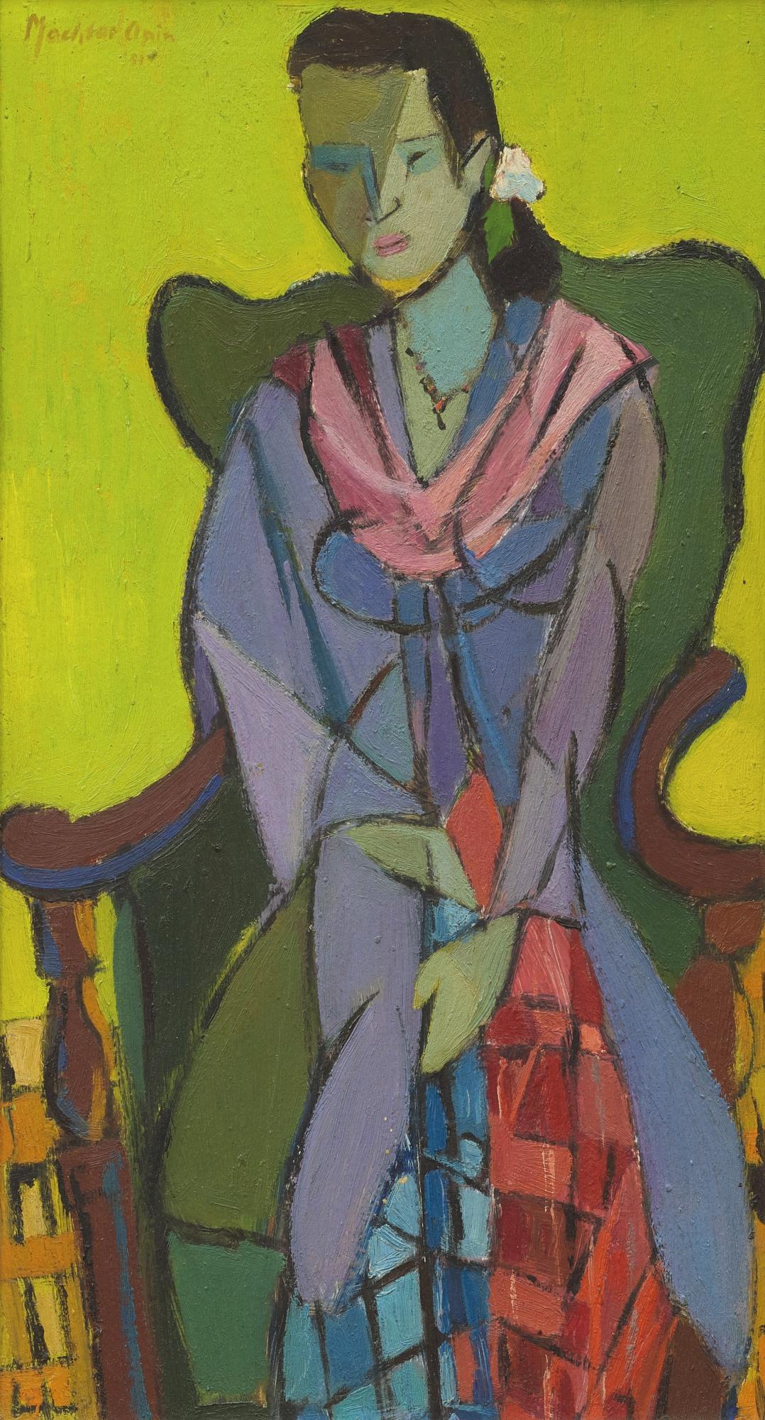 Mochtar Apin - Habitant De Sumatra Oriental Sur Une Chaise (Inhabitant Of East Sumatra On A Chair)