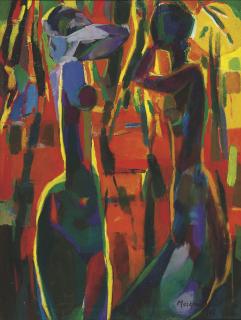 Mochtar Apin - Two Figures