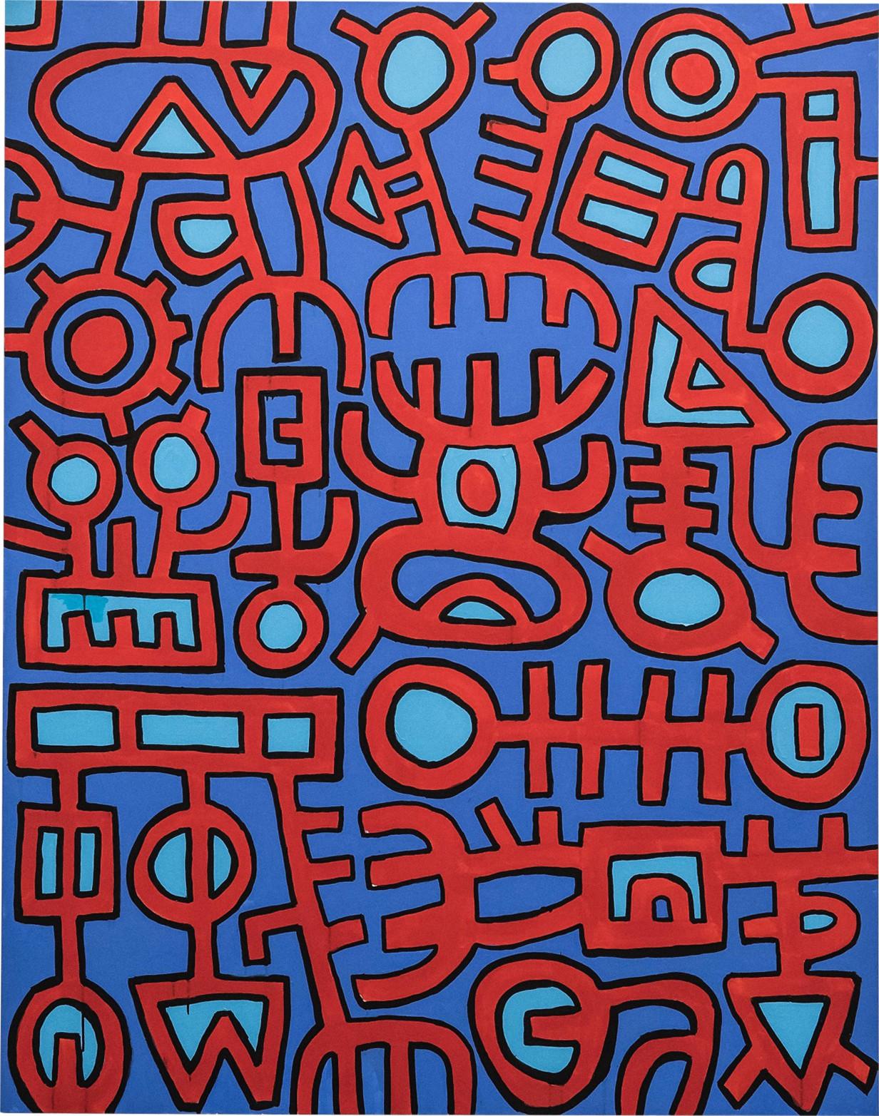 Mohamed Ahmed Ibrahim - Untitled (Red And Blue)