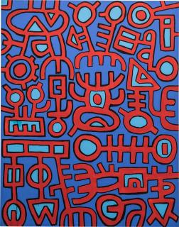 Mohamed Ahmed Ibrahim - Untitled (Red And Blue)