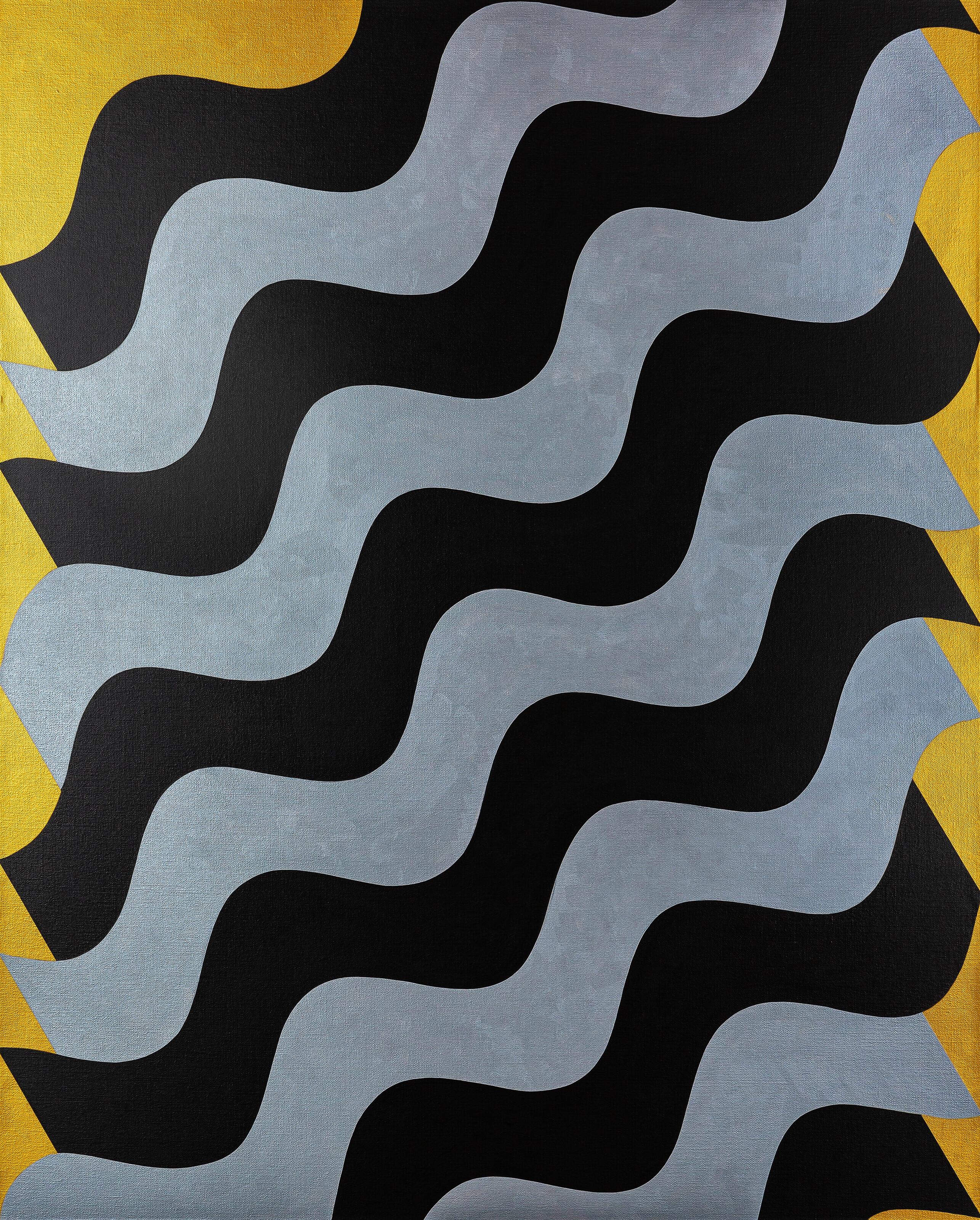 Mohamed Melehi - Moucharabieh, Gray on Black