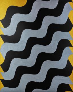 Mohamed Melehi - Moucharabieh, Gray on Black