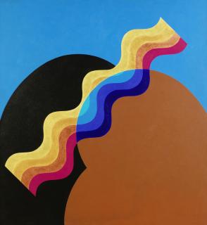 Mohamed Melehi - Yellow Flame Between Black and Brown