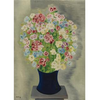 Moïse Kisling - Bouquet Au Vase Bleu
