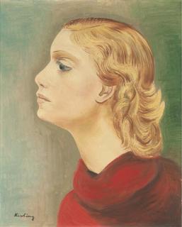Moise Kisling - Buste de jeune femme de profil à gauche
