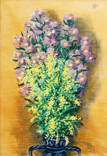 Moïse Kisling - Dahlias Et Mimosa