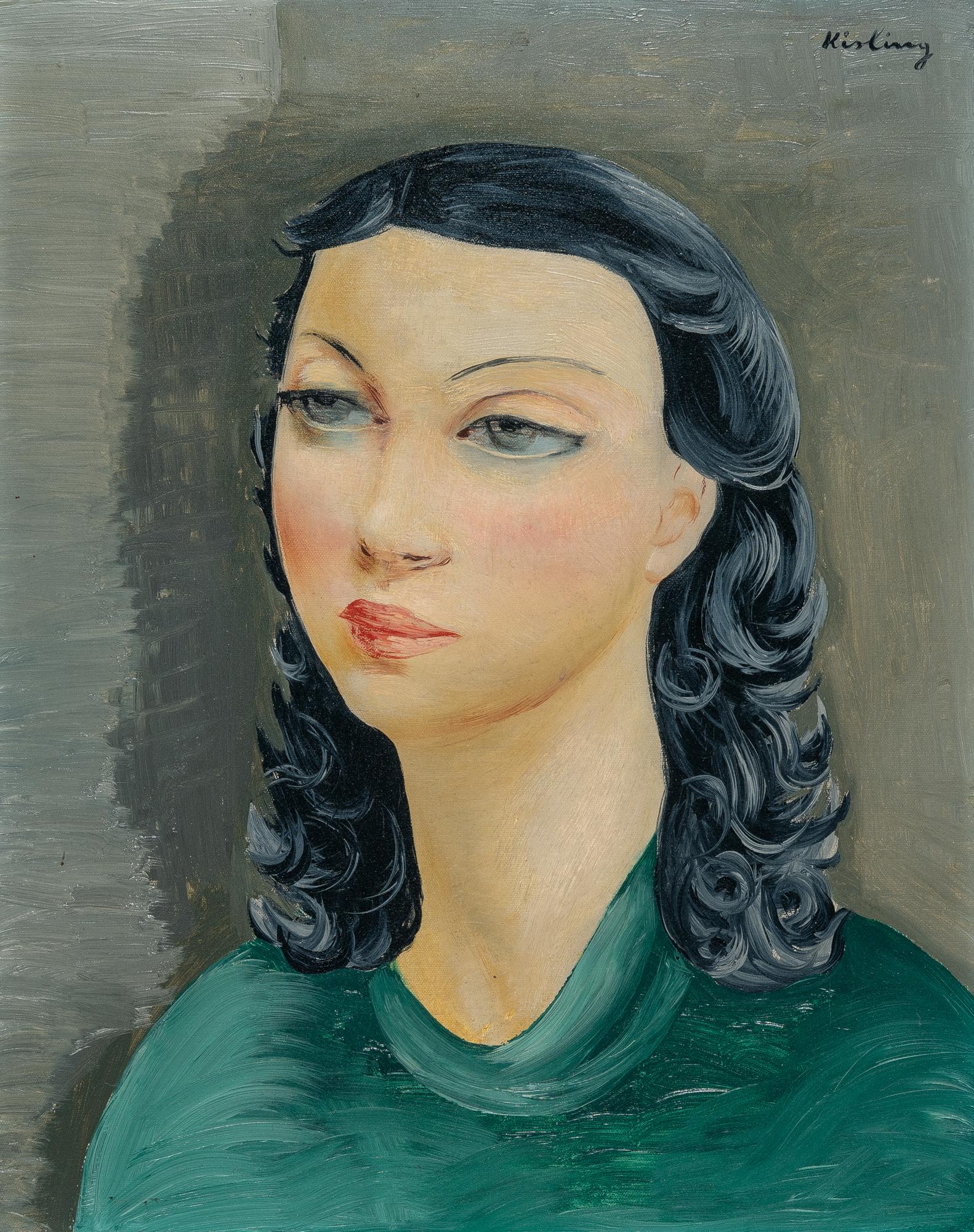 Moise Kisling - Jeune Femme au Corsage Vert (Portrait)