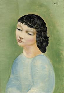 Moïse Kisling - Jeune fille au corsage bleu