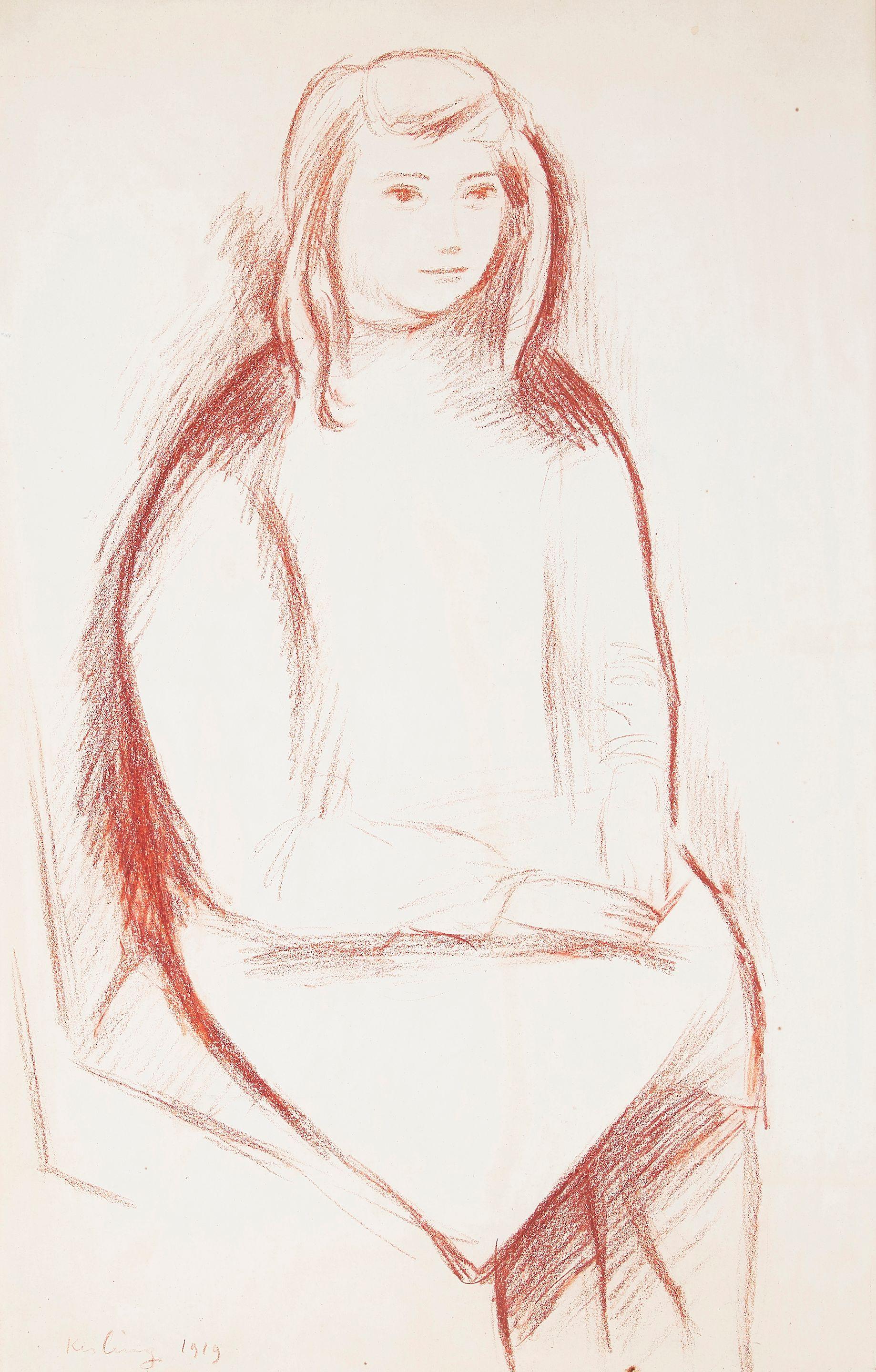 Moise Kisling - L. jeune fille assis