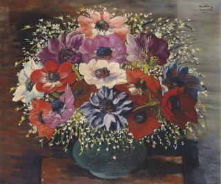 Moise Kisling - Le vase d\'anémones