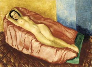 Moïse Kisling - Nu au divan rouge