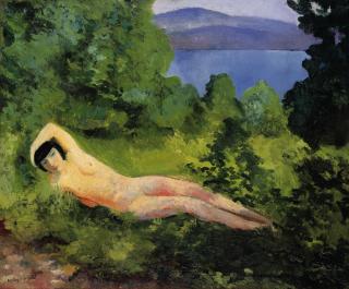 Moïse Kisling - Nu couché dans les feuillages, St. Tropez