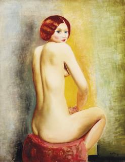 Moïse Kisling - Petit nu assis de dos